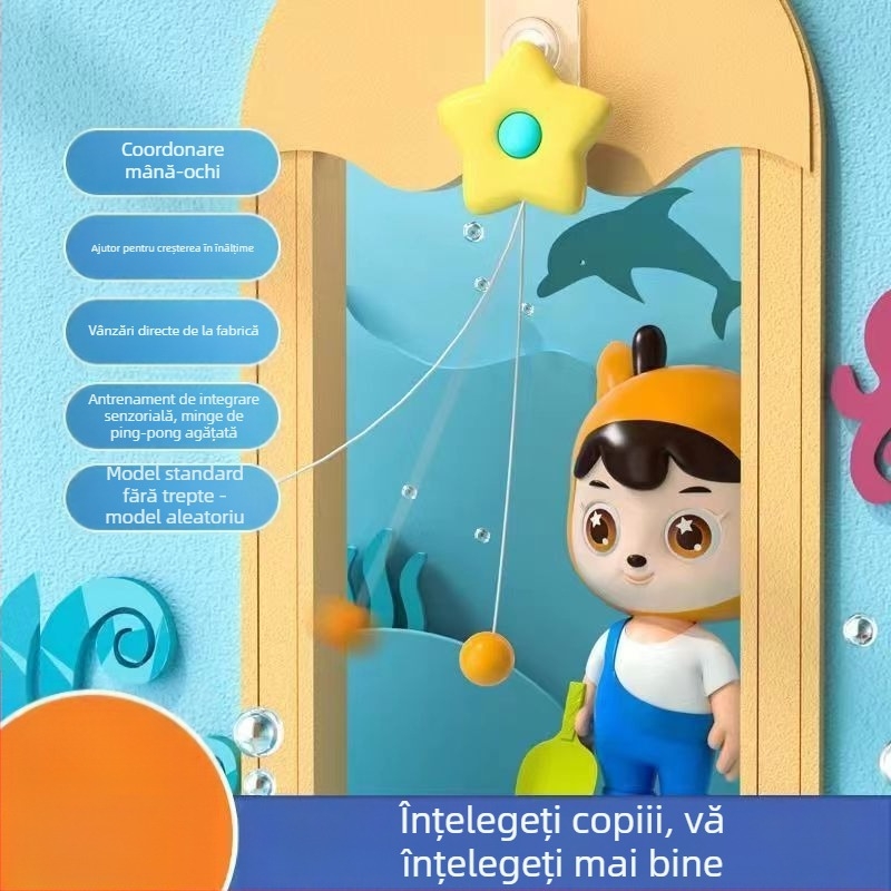 Antrenor de tenis de masă suspendat pentru copii, sistem de senzori de antrenament părinte-copil pentru interior, artefact plutitor, corectarea vederii, coordonarea mână-ochi