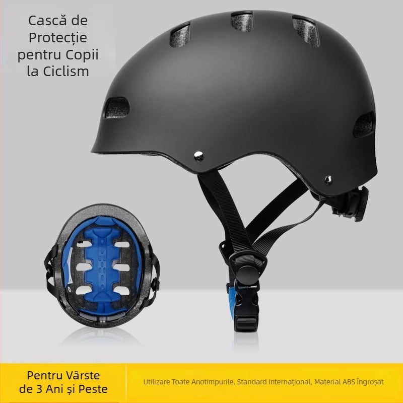 Cască pentru copii, skateboard cu role, Plum Blossom, cască pentru biciclete pentru băieți și fete, cască reglabilă pentru cap și coadă, certificată