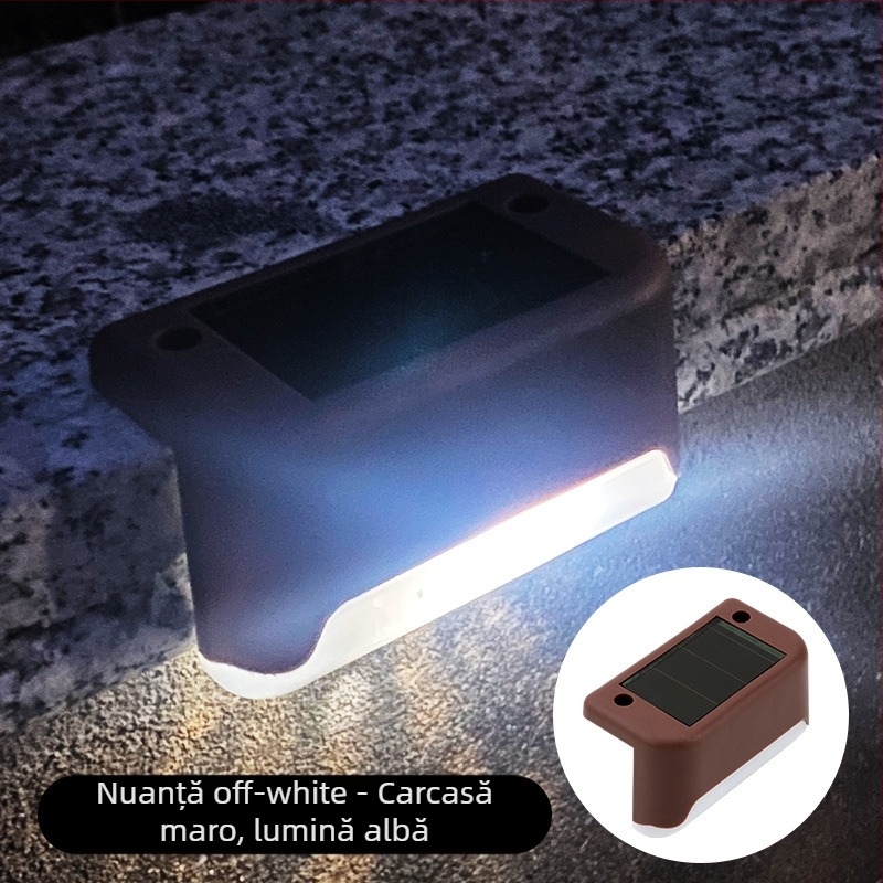 Lampă solară de grădină în aer liber, lampă decorativă pentru grădină, amenajare acasă, impermeabilă, lampă pentru trepte, gard, balustradă, iluminat decorativ