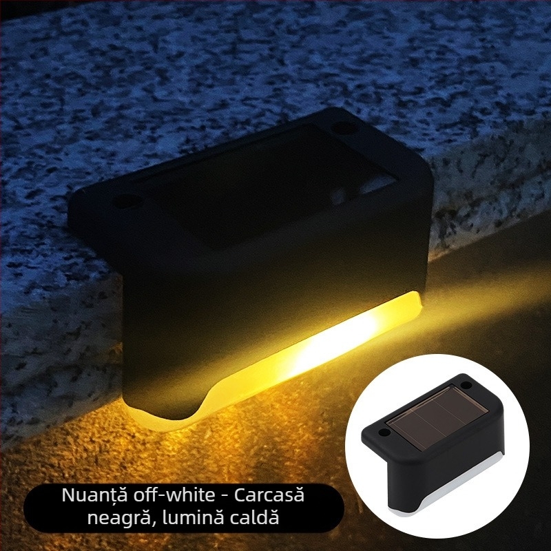 Lampă solară de grădină în aer liber, lampă decorativă pentru grădină, amenajare acasă, impermeabilă, lampă pentru trepte, gard, balustradă, iluminat decorativ