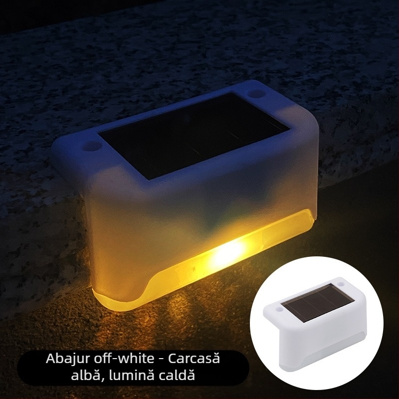 Lampă solară de grădină în aer liber, lampă decorativă pentru grădină, amenajare acasă, impermeabilă, lampă pentru trepte, gard, balustradă, iluminat decorativ