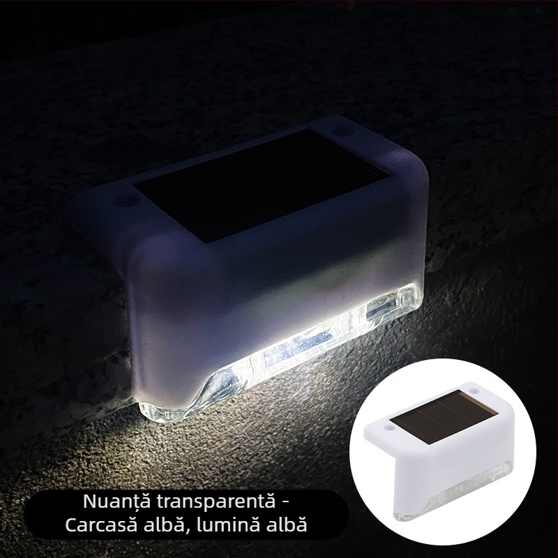 Lampă solară de grădină în aer liber, lampă decorativă pentru grădină, amenajare acasă, impermeabilă, lampă pentru trepte, gard, balustradă, iluminat decorativ