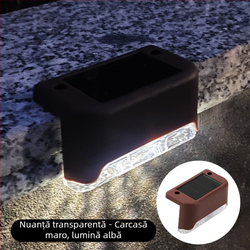 Lampă solară de grădină în aer liber, lampă decorativă pentru grădină, amenajare acasă, impermeabilă, lampă pentru trepte, gard, balustradă, iluminat decorativ