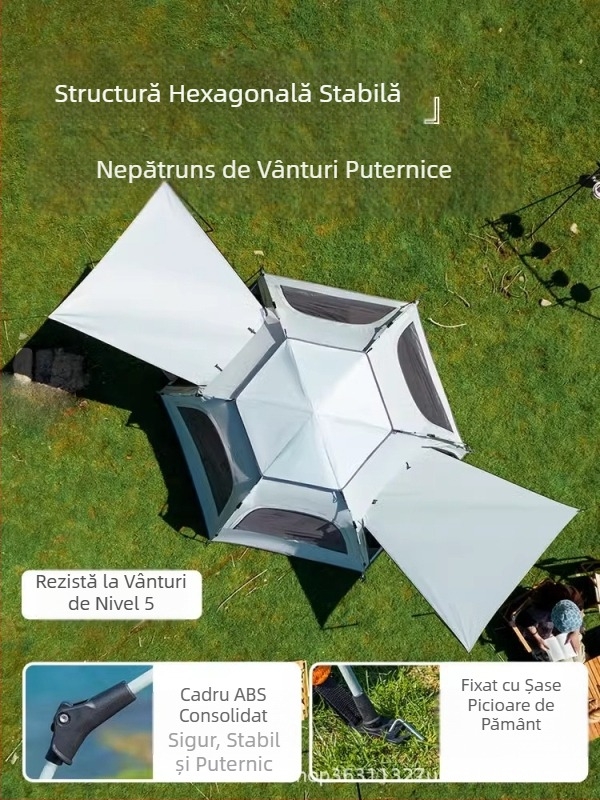 Cort portabil pliabil în aer liber, rezistent la ploaie, îngroșat, echipament de camping, set complet, cort automat pentru picnic în aer liber