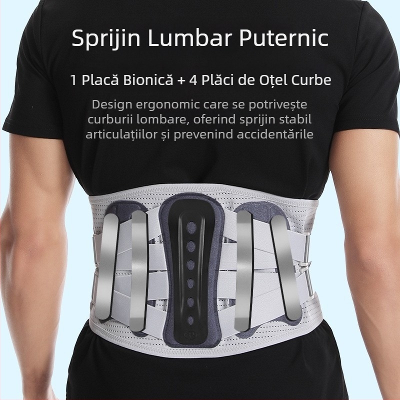 Centură de talie pentru sport, protecție la presiune caldă, placă de oțel de grad medical, disc lombar, sedentar, fix, pentru coloana lombară, fitness, alergare