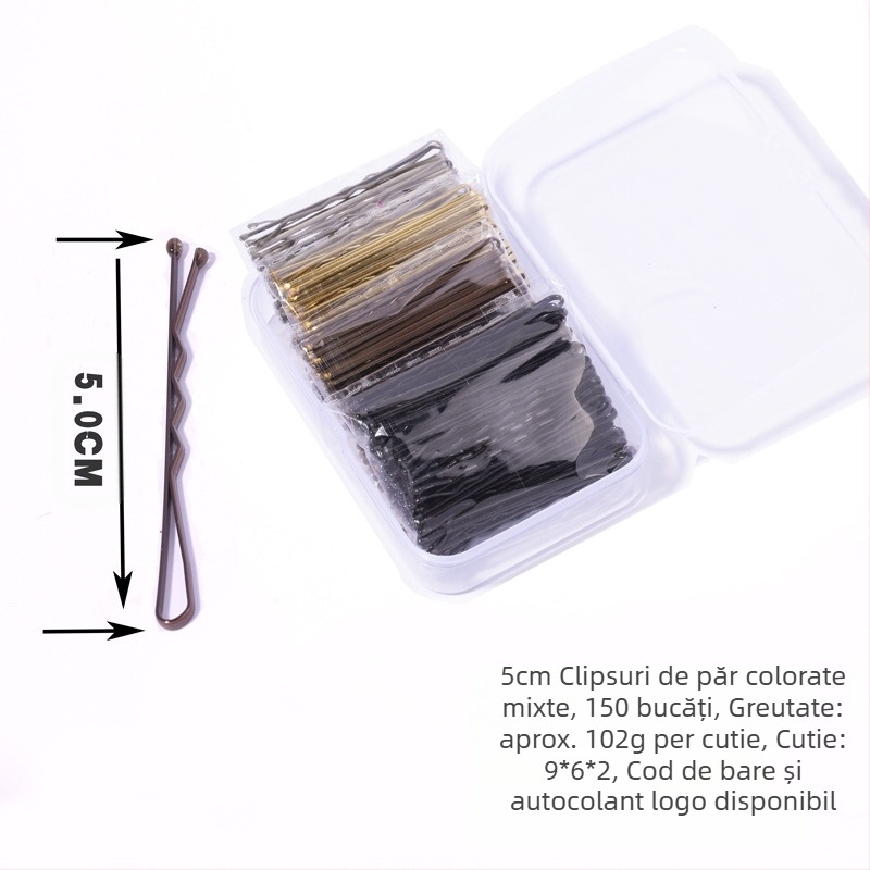 Agrafă de păr aurie neagră fierbinte, agrafă rotundă, agrafă de păr cu disc, agrafă de păr în cutie