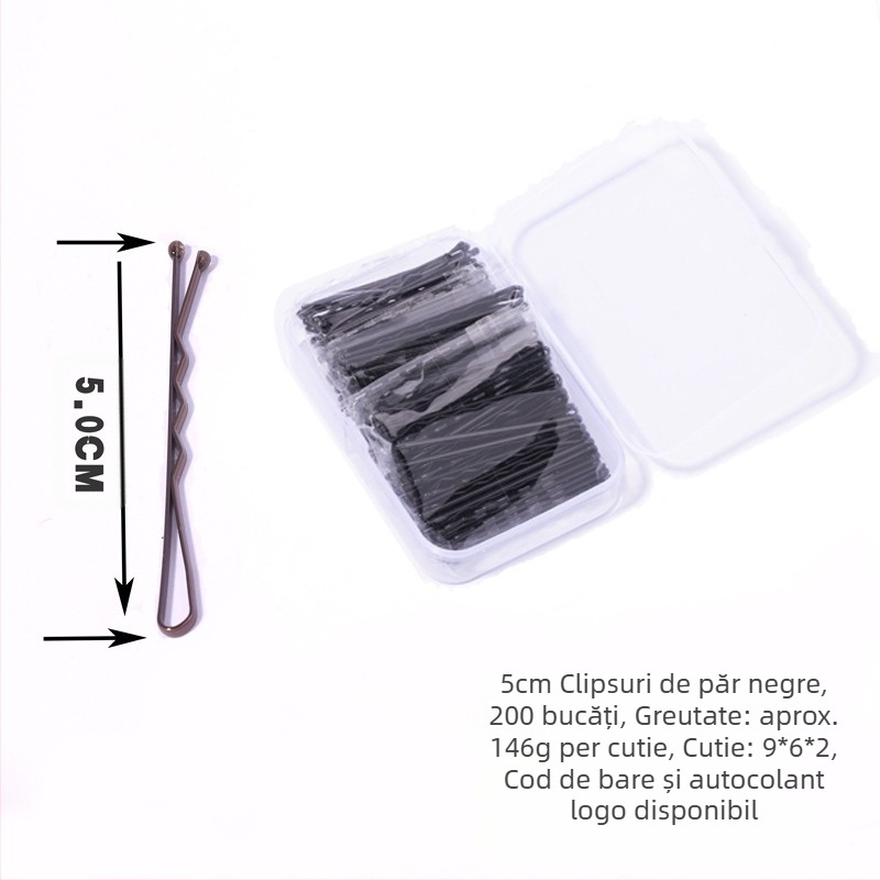 Agrafă de păr aurie neagră fierbinte, agrafă rotundă, agrafă de păr cu disc, agrafă de păr în cutie