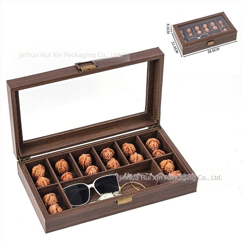 Cutie de ceasuri, en-gros, cutie de bijuterii pentru depozitarea ceasurilor de înaltă calitate, cutie de prezentare a ferestrei transparente pentru ceasuri din piele gata făcută
