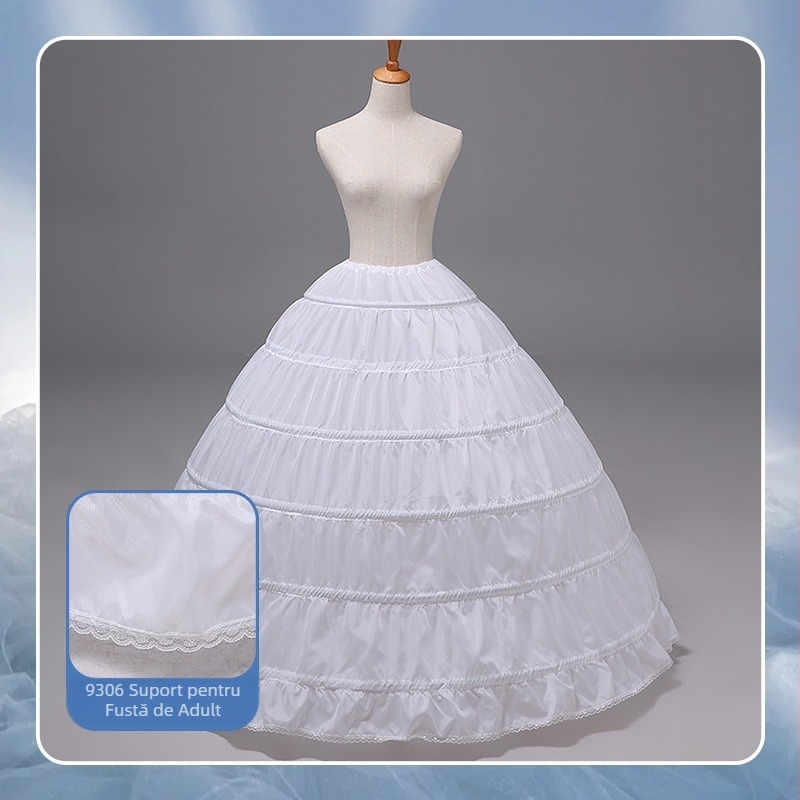 Căptușeală pentru rochie de mireasă, baldachin mare, șase fire de oțel, fără fire, suport pentru fustă de rochie de mireasă, căptușeală pentru rochie de mireasă, furnizare directă din fabrică, rochie de zi cu zi