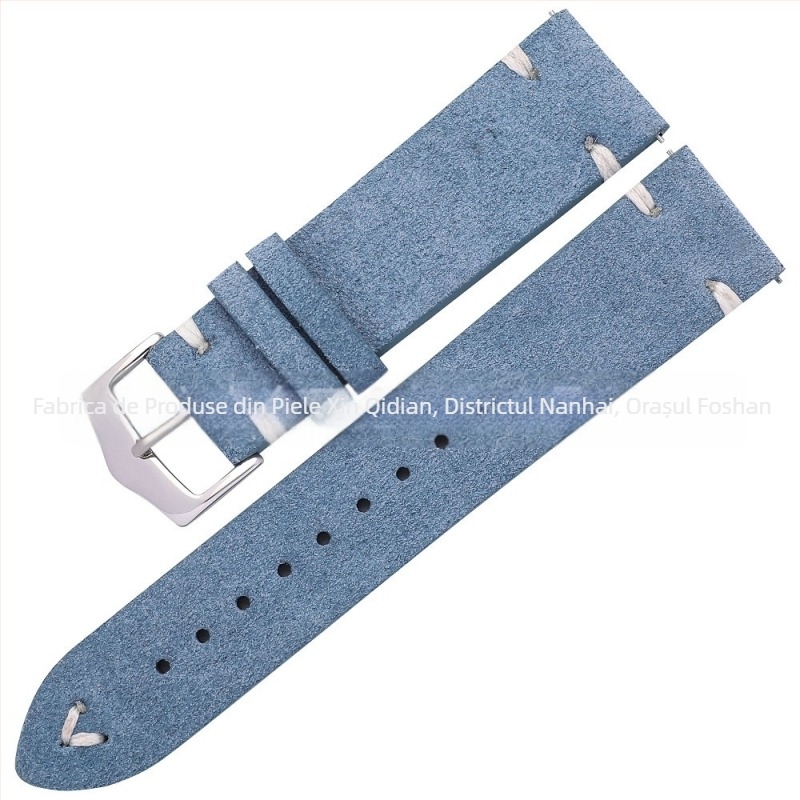 Ceas de catifea la modă, de culoare nouă, cu cadran din piele cusut manual de 20 mm și 22 mm, cu cadran din piele catifelată.