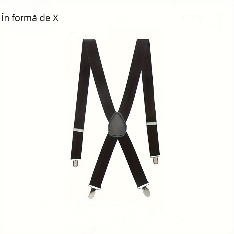 Bretele bărbătești negre în formă de X, costum cu papion și bretele în culoare uni pentru petreceri de afaceri