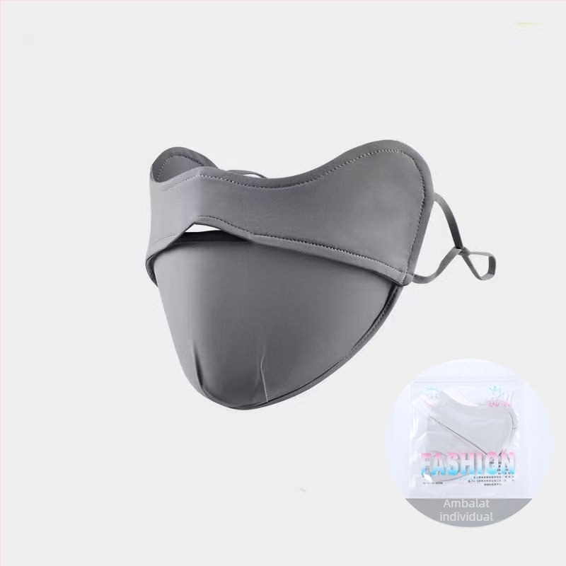 Mască de protecție solară Jiaoshi din fire originale de nailon, cu unghiul ochilor, pentru femei, respirabilă, din mătase de gheață, anti-ultraviolete, mască de soare tridimensională pentru călărie