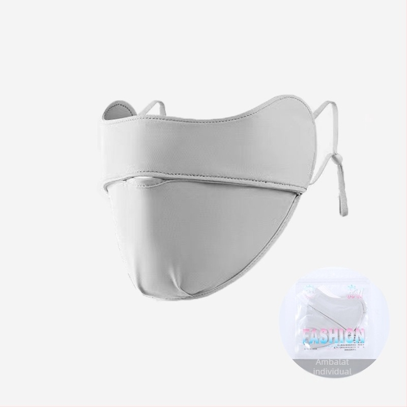 Mască de protecție solară Jiaoshi din fire originale de nailon, cu unghiul ochilor, pentru femei, respirabilă, din mătase de gheață, anti-ultraviolete, mască de soare tridimensională pentru călărie