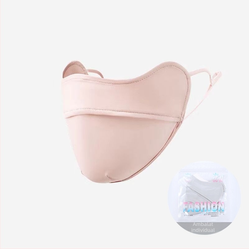 Mască de protecție solară Jiaoshi din fire originale de nailon, cu unghiul ochilor, pentru femei, respirabilă, din mătase de gheață, anti-ultraviolete, mască de soare tridimensională pentru călărie