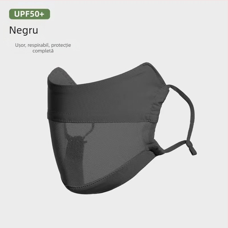 Mască de protecție solară Jiaoshi din fire originale de nailon, cu unghiul ochilor, pentru femei, respirabilă, din mătase de gheață, anti-ultraviolete, mască de soare tridimensională pentru călărie