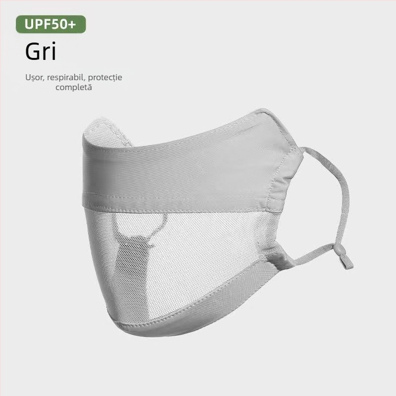 Mască de protecție solară Jiaoshi din fire originale de nailon, cu unghiul ochilor, pentru femei, respirabilă, din mătase de gheață, anti-ultraviolete, mască de soare tridimensională pentru călărie