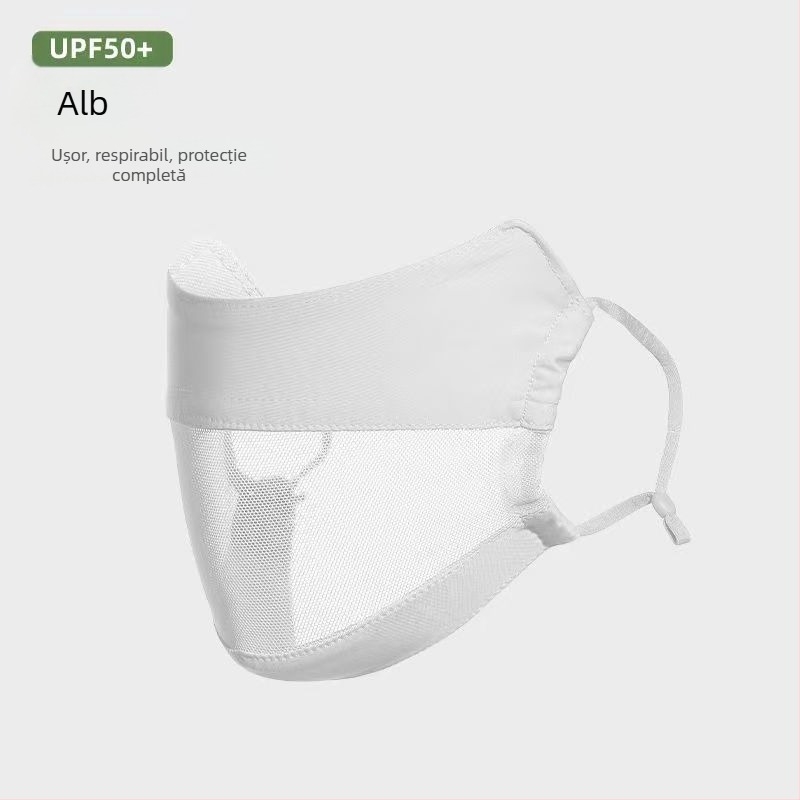 Mască de protecție solară Jiaoshi din fire originale de nailon, cu unghiul ochilor, pentru femei, respirabilă, din mătase de gheață, anti-ultraviolete, mască de soare tridimensională pentru călărie