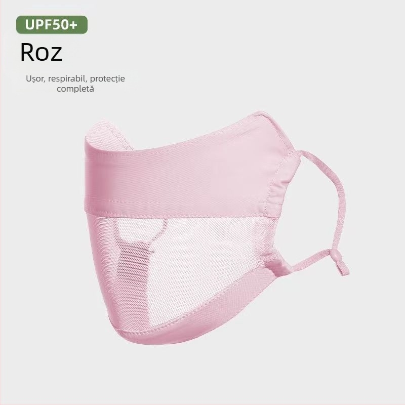 Mască de protecție solară Jiaoshi din fire originale de nailon, cu unghiul ochilor, pentru femei, respirabilă, din mătase de gheață, anti-ultraviolete, mască de soare tridimensională pentru călărie