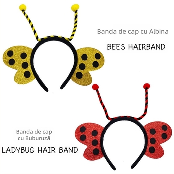 Fete copii fete fete fete cu bandă de păr fluture amuzant creativ bandă de susținere pentru spălarea feței pălării de vacanță