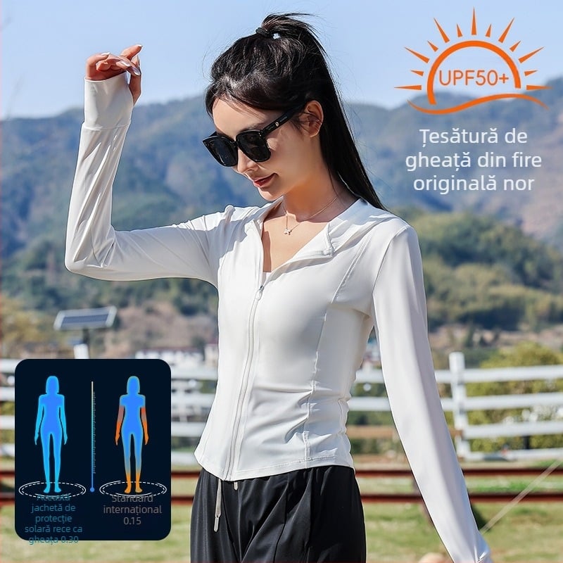 Îmbrăcăminte nouă de protecție solară din vinil, mătase glacială, UPF50+ pentru femei, 2025, îmbrăcăminte anti-UV pentru piele, îmbrăcăminte de protecție solară pentru femei
