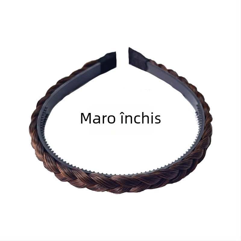 Perucă împletită cu os de pește, cerc de păr pentru femei, disc cranian superior ridicat, artefact de păr, celebritate de internet, lucrat manual, răsucire, cerc de păr integrat