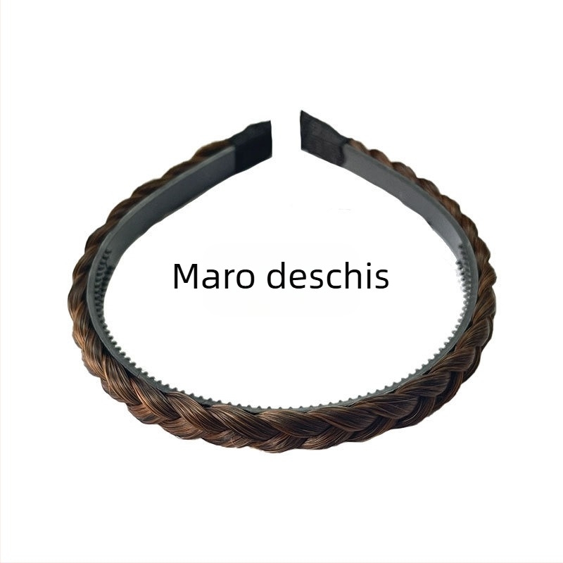 Perucă împletită cu os de pește, cerc de păr pentru femei, disc cranian superior ridicat, artefact de păr, celebritate de internet, lucrat manual, răsucire, cerc de păr integrat