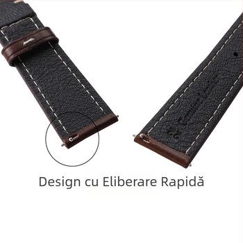 Curea din piele de vacă importată în Italia, ultra-subțire, din piele moale, tăbăcită vegetal, cu eliberare rapidă, 20/22 mm