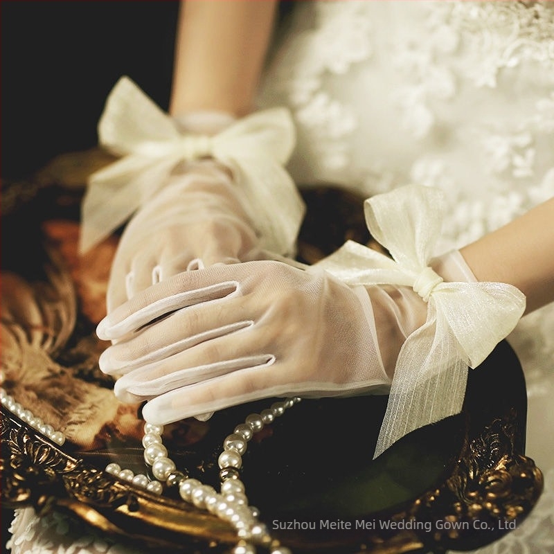 Mănuși noi negre pentru rochii de mireasă, mănuși scurte de mireasă, mănuși roșii de mireasă, mănuși albe din dantelă pentru doamne