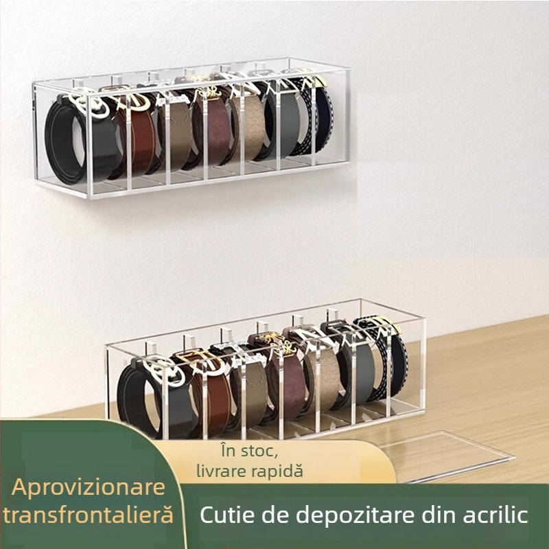 Cutie de depozitare transparentă din acril pentru curea, cutie de afișare super-curea, cutie de afișare cu finisaj multi-grilă, o generație de păr