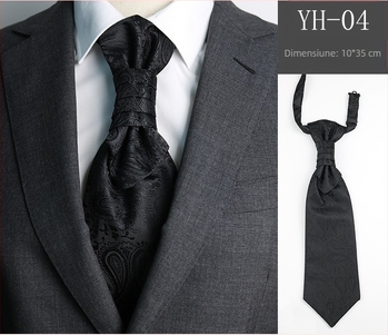 Cravată bărbătească de nuntă pentru mire, cină, întâlnire, costum de domn, rochie de stil britanic, imitație de mătase roșie de vin, nod Hong Kong