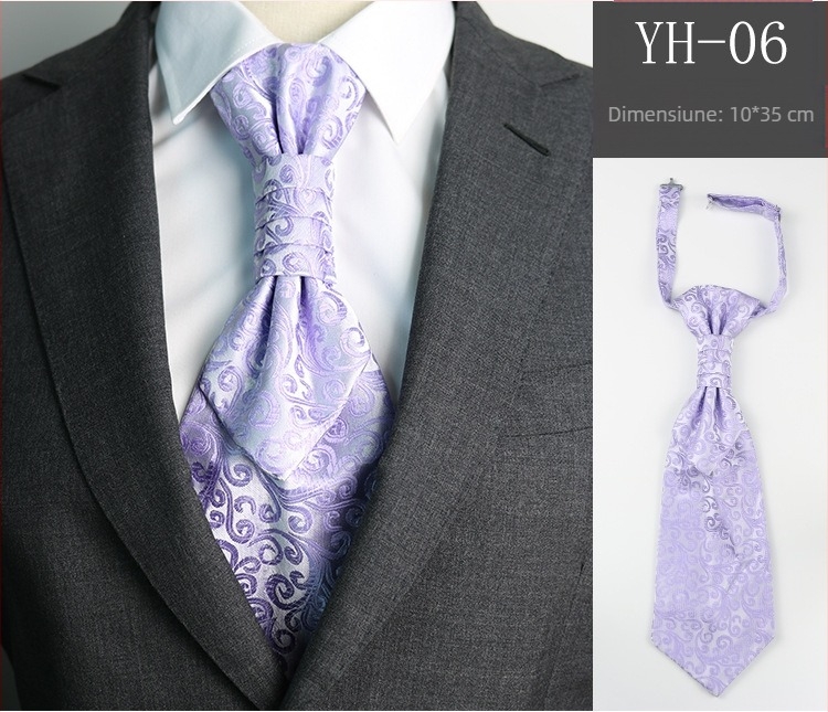 Cravată bărbătească de nuntă pentru mire, cină, întâlnire, costum de domn, rochie de stil britanic, imitație de mătase roșie de vin, nod Hong Kong