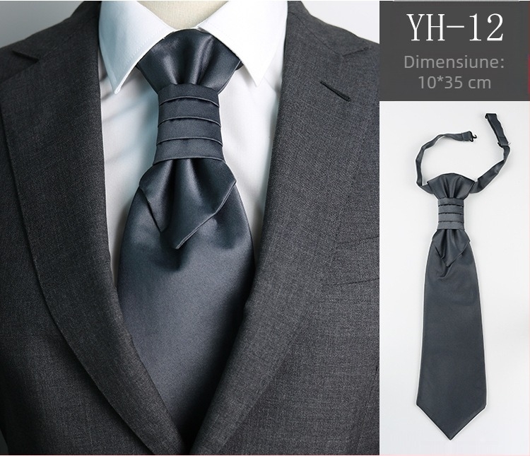 Cravată bărbătească de nuntă pentru mire, cină, întâlnire, costum de domn, rochie de stil britanic, imitație de mătase roșie de vin, nod Hong Kong