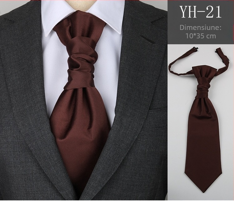 Cravată bărbătească de nuntă pentru mire, cină, întâlnire, costum de domn, rochie de stil britanic, imitație de mătase roșie de vin, nod Hong Kong