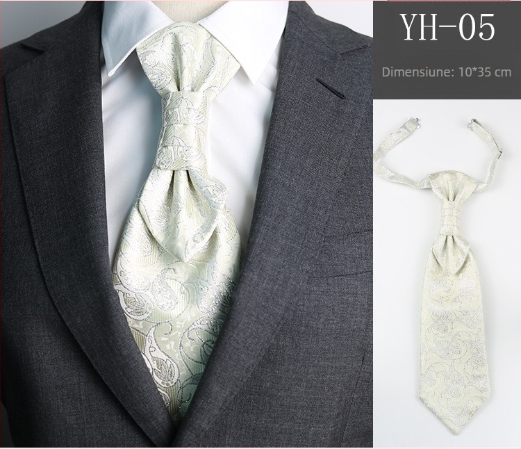 Cravată bărbătească de nuntă pentru mire, cină, întâlnire, costum de domn, rochie de stil britanic, imitație de mătase roșie de vin, nod Hong Kong