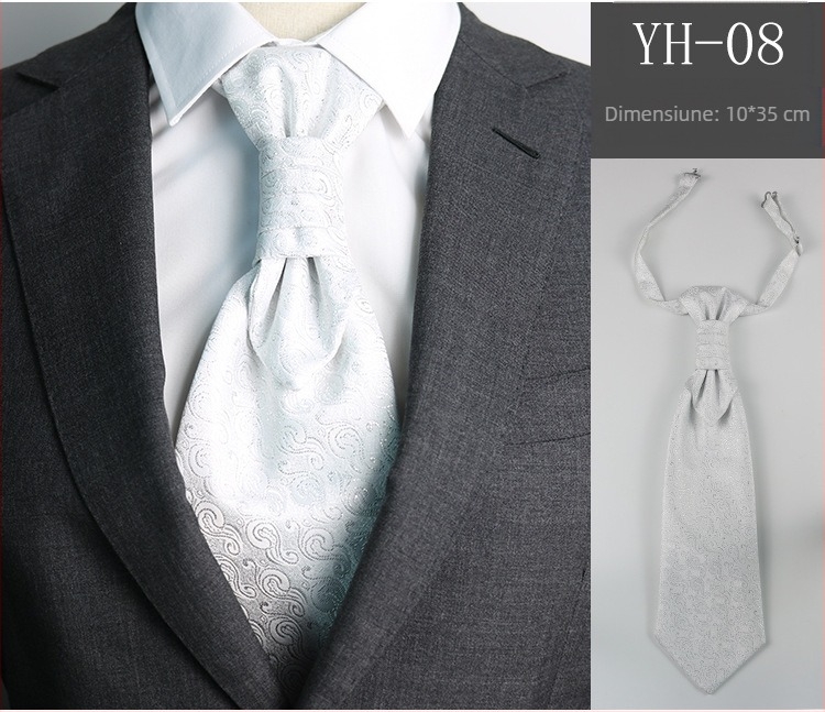 Cravată bărbătească de nuntă pentru mire, cină, întâlnire, costum de domn, rochie de stil britanic, imitație de mătase roșie de vin, nod Hong Kong