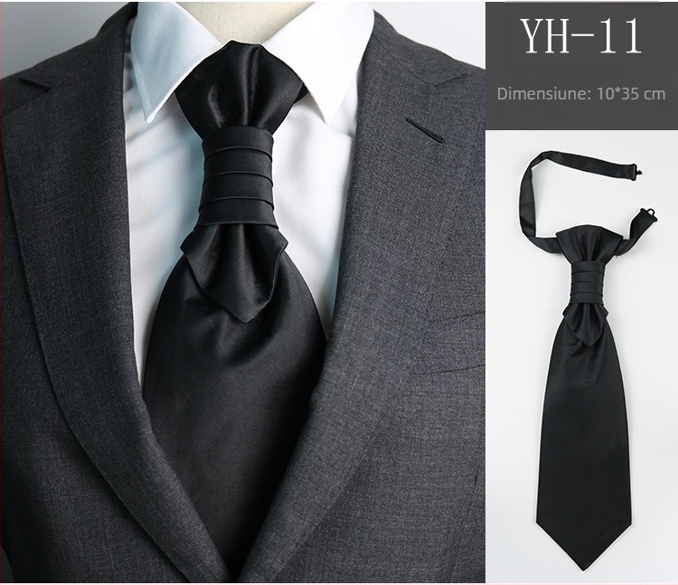 Cravată bărbătească de nuntă pentru mire, cină, întâlnire, costum de domn, rochie de stil britanic, imitație de mătase roșie de vin, nod Hong Kong