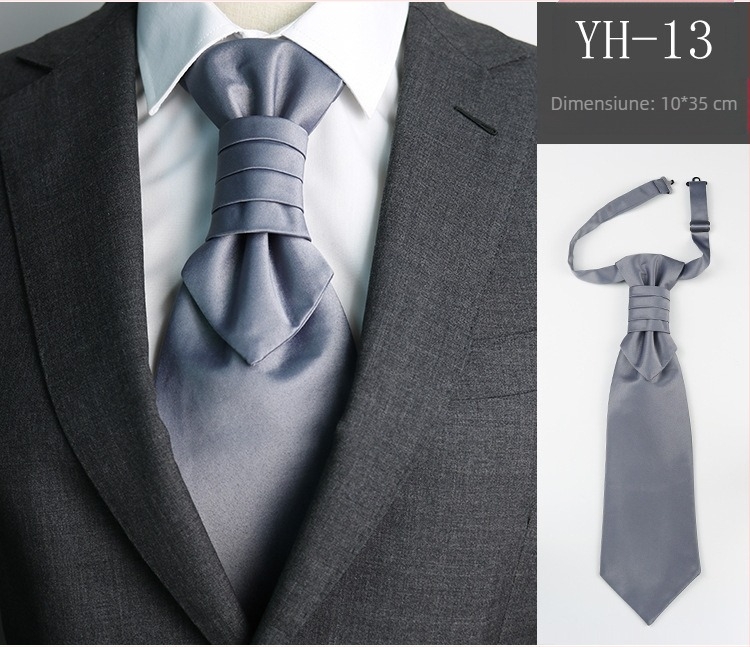 Cravată bărbătească de nuntă pentru mire, cină, întâlnire, costum de domn, rochie de stil britanic, imitație de mătase roșie de vin, nod Hong Kong