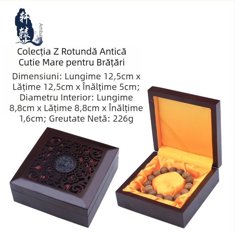 Cutie de bijuterii pentru colier, cutie rotundă clasică pentru brățări, cutie de depozitare antică, cutie de bijuterii de uz casnic, cutie de ambalare pentru cadouri
