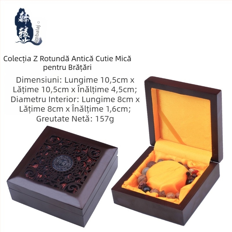 Cutie de bijuterii pentru colier, cutie rotundă clasică pentru brățări, cutie de depozitare antică, cutie de bijuterii de uz casnic, cutie de ambalare pentru cadouri