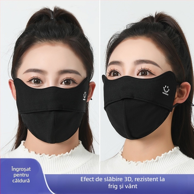 Mască caldă de toamnă și iarnă 2024 pentru femei, protecție tridimensională a ochilor, deschidere în unghi, rezistentă la frig, rezistentă la vânt, respirabilă, mască de machiaj pentru exterior