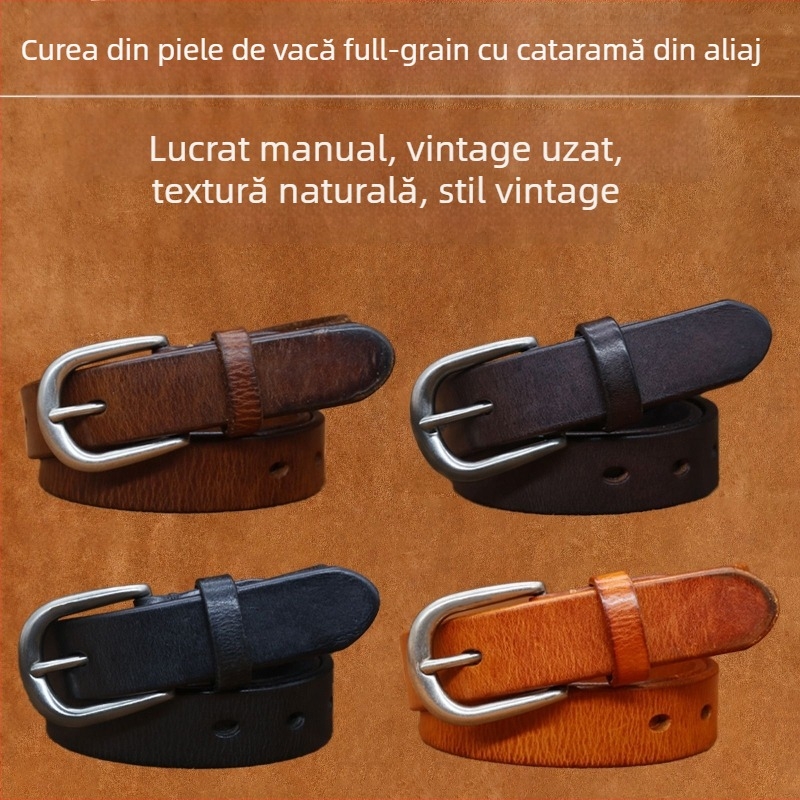 Curea vintage pentru femei, moda, toate potrivirea, decorativă, subțire, curea de vânt, simplă, neagră, casual, din piele, denim, la modă