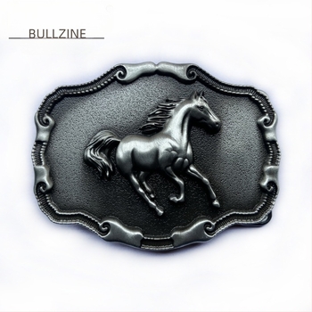 Cataramă de curea BULLZINE din aliaj de zinc, model steed, 03755-3, cataramă de curea retro casual western din denim