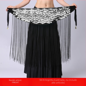 Transfrontalieră Belly Dance Practice Îmbrăcăminte Talie Lanț Sold Prosop Lung Ciucure Paiete Talie Sigiliu Performanță Talie Lanț Talie Prosop Buric Dance Tallie Decorare
