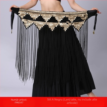 Transfrontalieră Belly Dance Practice Îmbrăcăminte Talie Lanț Sold Prosop Lung Ciucure Paiete Talie Sigiliu Performanță Talie Lanț Talie Prosop Buric Dance Tallie Decorare