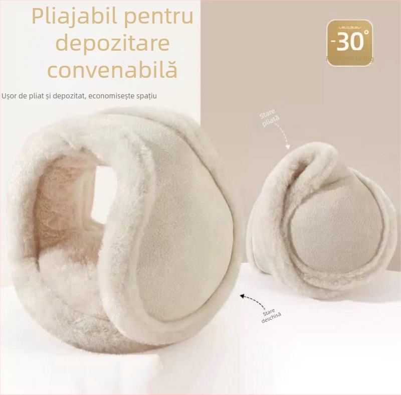 Căști de pluș pentru bărbați și femei, de iarnă, calde și antigel, pentru ciclism în aer liber, purtate pe spate, calde și antigel