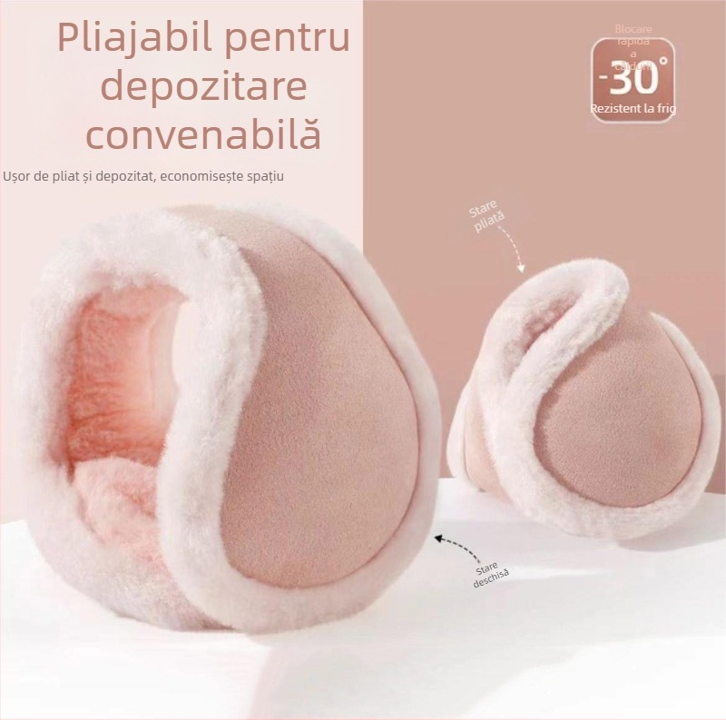 Căști de pluș pentru bărbați și femei, de iarnă, calde și antigel, pentru ciclism în aer liber, purtate pe spate, calde și antigel