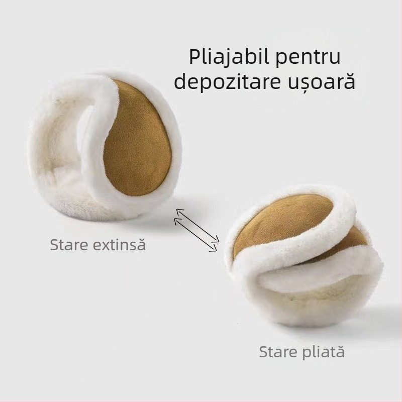 Căști de pluș pentru bărbați și femei, de iarnă, calde și antigel, pentru ciclism în aer liber, purtate pe spate, calde și antigel