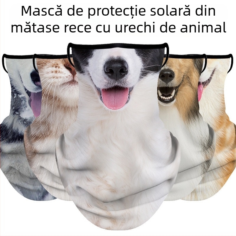 Mască de protecție solară UV pentru animale, jumătate de față, prosop de față respirabil, en-gros, pentru călărie de vară, urechi de protecție solară