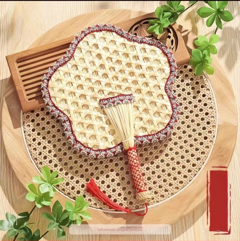 Evantai de mână din paie de grâu, lucrat manual, en-gros, pentru vară, pentru casă, evantai de mână din paie de grâu, model cool, rezistent la țânțari
