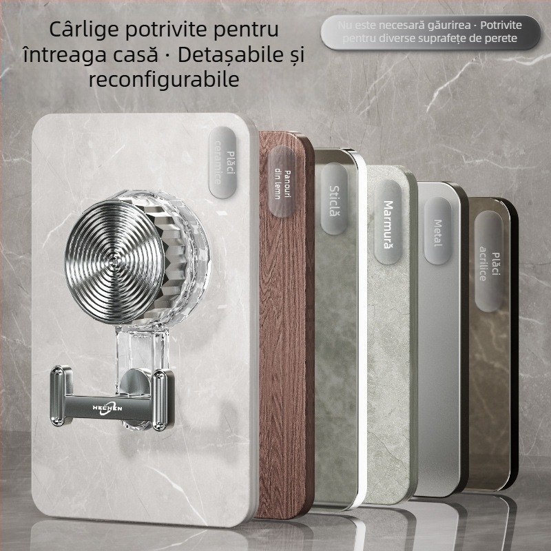 Cârlige duble din plastic de lux, cu ventuză adezivă puternică, pentru organizarea bucătăriei și băii, nu necesită găurire pentru haine și pălării